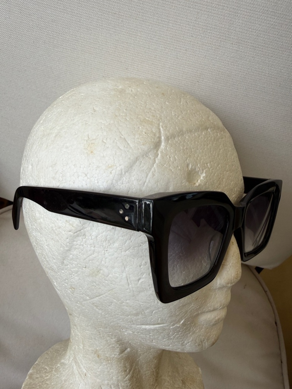 Celine Black Oversized Square Acetate Sunglasses 🕶️ with Gradient Lenses Italy - Picture 2 of 16